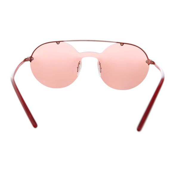 Emporio Armani 0EA2088 329784 Shiny Pink  Irregular Rimless Aviator Sunglasses - Picture 4 of 5